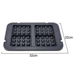 Waffelplatten-Set/Kontakt-und Tischgrill Schwarz - Metall - 22 x 1 x 32 cm