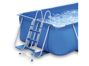 Blauer Swimmingpool mit Metallrahmen - L Blau - Kunststoff - 200 x 100 x 400 cm