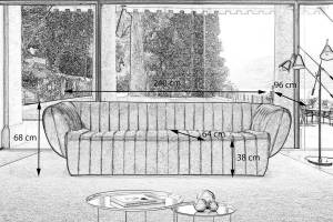 KAWOLA Sofa NORLO 3-Sitzer velvet Grün - Textil - Holz teilmassiv - 240 x 68 x 96 cm