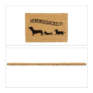 Paillasson en coco "Hereingedackelt" Noir - Marron - Fibres naturelles - Matière plastique - 60 x 2 x 40 cm