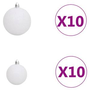 Boules de noël 3010008-2 (lot de 120) Gris brillant - Blanc brillant - Profondeur : 3000 cm