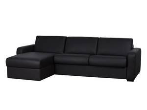 Schlafsofa BEVIS Schwarz - Echtleder - 170 x 88 x 278 cm