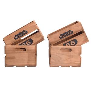 Caisses en bois RE4591 (ensemble de 4) Marron