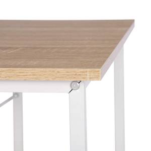 Schreibtisch Liliya Braun - Weiß - Holzwerkstoff - Metall - 120 x 75 x 60 cm