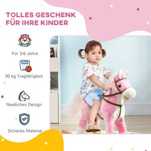 Kinder Schaukelpferd 330-165V00PK Pink - Massivholz - 26 x 62 x 68 cm