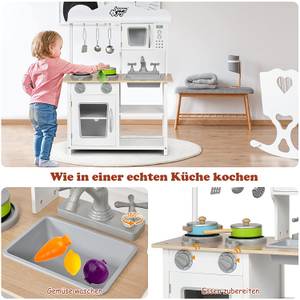 Kinderküche Spielküche Holz Weiß - Holzwerkstoff - 30 x 83 x 60 cm