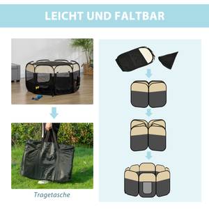 Welpenlaufstall D06-164V02BK Metall - 118 x 62 x 118 cm