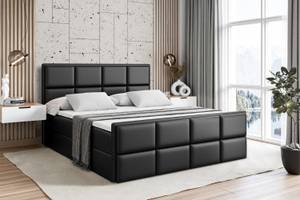 Boxspringbett GALMA-Z Hochglanz Schwarz - Breite: 200 cm - H3