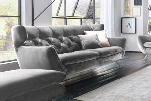 Sofa CHARME 2,5-Sitzer Velvet Silber