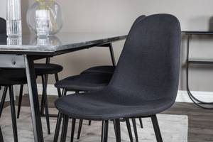 Essgruppe Estelle 95 (7-teilig) Schwarz - Massivholz - 90 x 76 x 200 cm