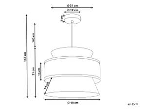 Lampe suspension LUYANO Bleu pétrole - Rouge