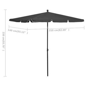 Parasol de jardin 315545 Gris - Textile - 140 x 238 x 210 cm