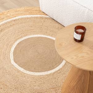 Jute Teppich R Mirai Circle Weiß - Naturfaser - 120 x 1 x 120 cm