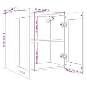 Armoire suspendue 3016496-7 Marron - Imitation chêne fumé - Largeur : 60 cm