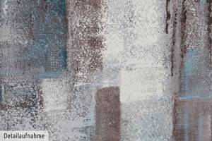 Tableau peint à la main Waterfall of Ice Bleu - Bois massif - Textile - 80 x 120 x 4 cm