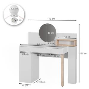 Schminktisch Olivia 40271 Braun - Weiß - Holzwerkstoff - 110 x 120 x 42 cm