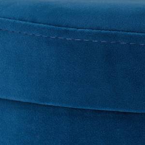 Pouf coiffeuse bleu espace de rangement Bleu - Doré - Papier - Matière plastique - Textile - 37 x 42 x 37 cm