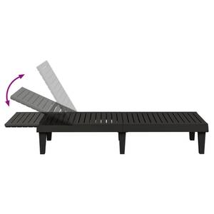 Chaise longue 3028782-2 (lot de 2) Noir - Matière plastique - 58 x 83 x 155 cm