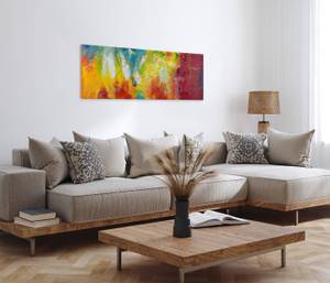 Acrylbild handgemalt Bright Future Massivholz - Textil - 150 x 50 x 4 cm