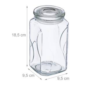 6x bocaux en verre de 1000 ml Verre - Matière plastique - 10 x 19 x 10 cm