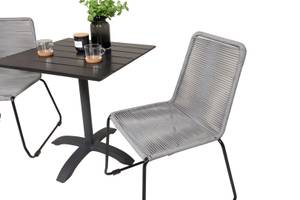 Gartenmöbel-Set Colorado (3-teilig) Schwarz - Grau - Metall - 70 x 74 x 70 cm