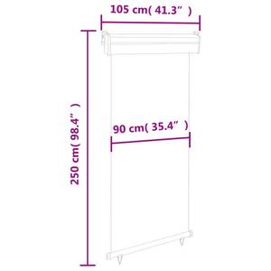 Auvent latéral de balcon 3012299-1 Blanc crème - 105 x 90 cm