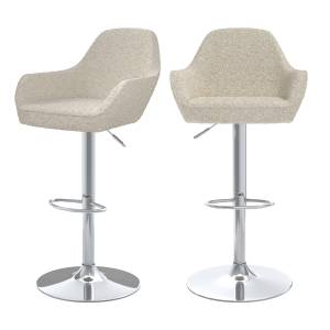 Tabouret de bar Adam (Lot de 2) Blanc - Textile - 51 x 107 x 56 cm