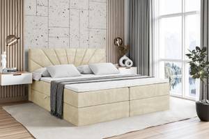 Boxspringbett MILTIO Ecru - Breite: 200 cm - H3