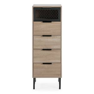 Kommode Hera 4 Schubladen 1 Tür Braun - Holzwerkstoff - Kunststoff - 40 x 112 x 40 cm