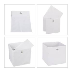 Lot de 4 bacs de rangement Argenté - Blanc