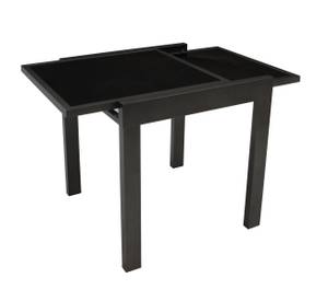 Balkon-Ausziehtisch TORINO 65/130x65cm Schwarz - Grau - Glas - Metall - 65 x 75 x 65 cm