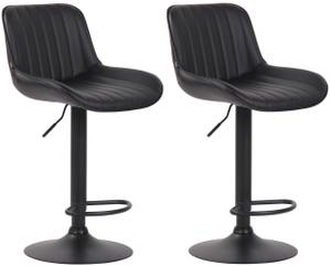 Tabouret de bar Lentini Lot de 2 Noir - Noir