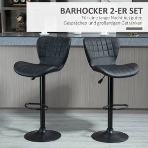 Barstuhl im 2er-Set 835-544BK Schwarz - Textil - 56 x 109 x 47 cm