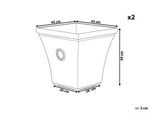 Outdoor Blumentopf ELATEIA 2-tlg Durchmesser: 43 cm - 2er Set