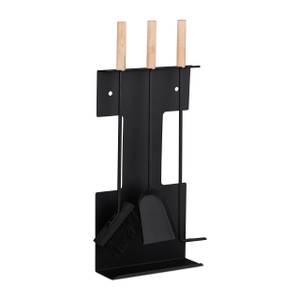 Serviteur de cheminée métal noir de 4 accessoires | Pouf Design