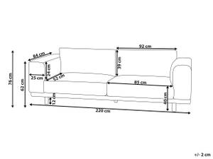 3-Sitzer Sofa NIVALA Grau - Hellgrau