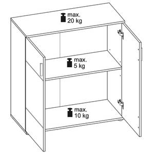 Kommode JONAS Weiß - Holzwerkstoff - 88 x 92 x 39 cm