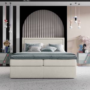 Premium Boxspringbett Jodan Stoff Megan Ecru - Breite: 202 cm