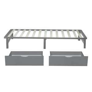 Bettkasten 2er Set 2197 Grau - Massivholz - Holzart/Dekor - 82 x 22 x 53 cm