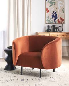 Fauteuil LOEN Noir - Orange - Textile