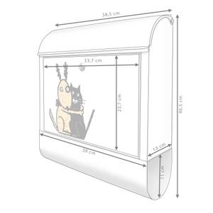Briefkasten Stahl Beste Freunde Immer Weiß - Metall - 38 x 46 x 13 cm