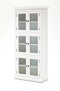 Vitrine Halifax Blanc - En partie en bois massif - 90 x 190 x 40 cm