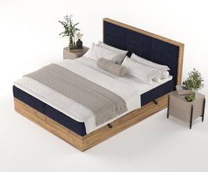 Boxspringbett Ikigai mit Topper Blau - Breite: 140 cm