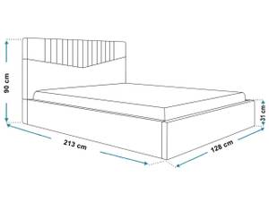 Polsterbett LIDO Hellgrau - Breite: 128 cm