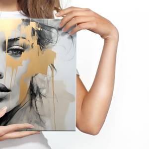 Leinwandbild Porträt Frau Abstraktion 90 x 60 x 60 cm