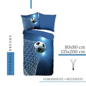 Kinderbettwäsche Fußball Dreams Blau - Textil - 135 x 200 x 1 cm