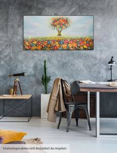 Acrylbild handgemalt Feld der Facetten Massivholz - Textil - 120 x 60 x 4 cm