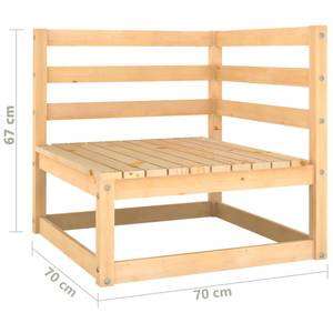 Garten-Lounge-Set (3-teilig) Braun - Massivholz - Holzart/Dekor - 70 x 67 x 70 cm