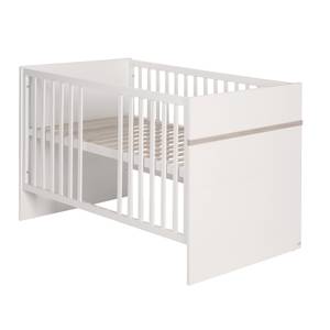 Babybett Moritz 70 x 140 cm Weiß - Holzwerkstoff - 76 x 81 x 143 cm