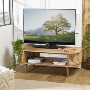 Meuble TV marron Marron - En partie en bois massif - 60 x 45 x 120 cm